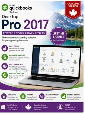 Intuit QuickBooks Desktop Pro 2017 Lifetime Windows Canadian Version