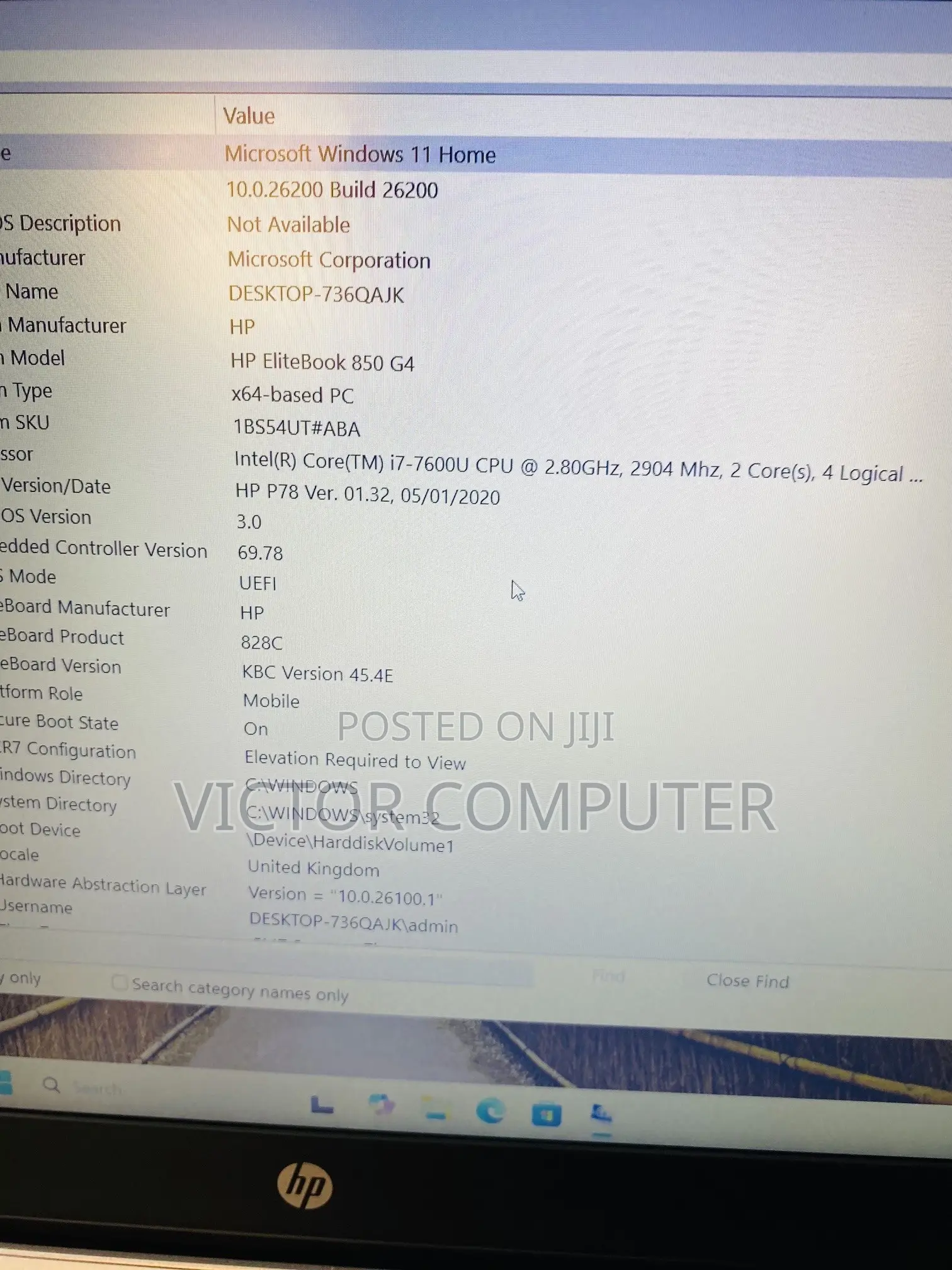 Laptop HP EliteBook 850 G4 8GB Intel Core i7 SSD 256GB