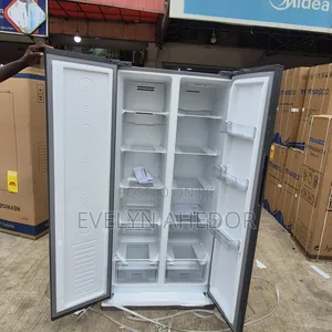 Dark Gray Colour of Nasco 400L Side by Side Two Doors Fridge for Sale