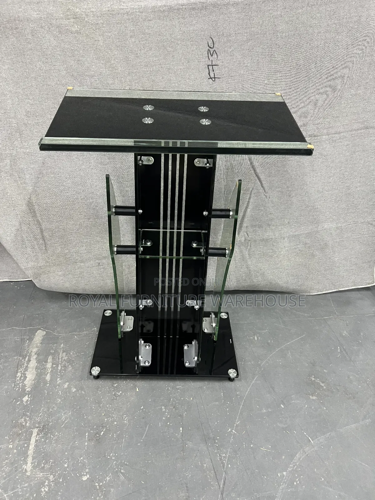 Modern Tempered Glass Church Preaching Pulpit and Podium Stand