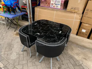 Modern Black Glass-Top Dining