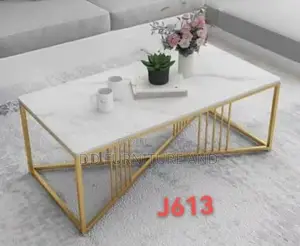 Mable Center Table White and Gold