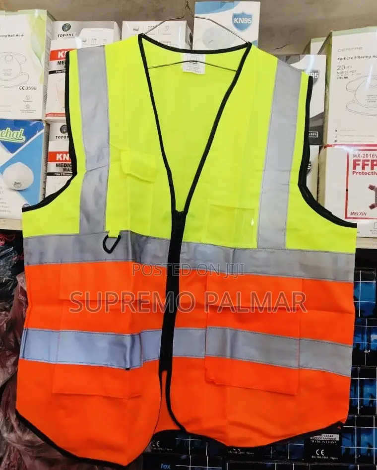 Yellow & Orange Vis Reflective Workwear With Zipper & Utility Pockets