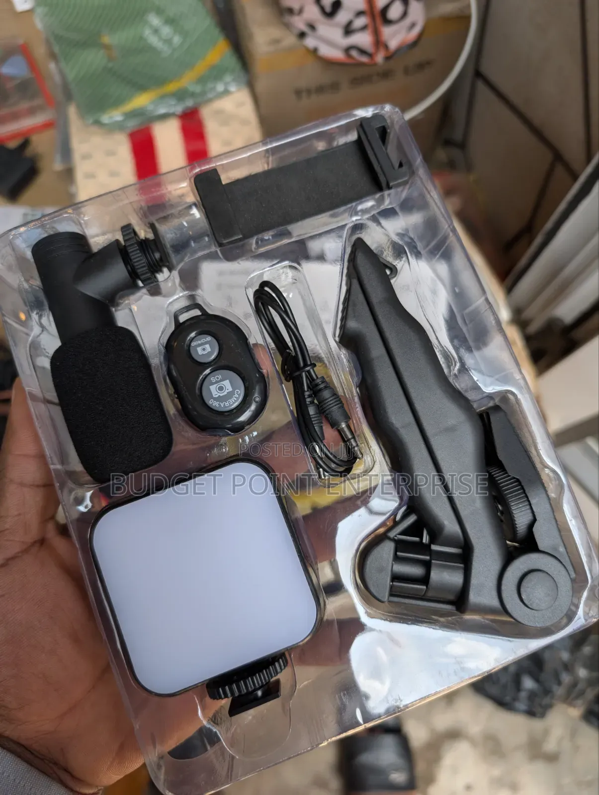 Phone Vlog Video Kit With Adjustable Tripod, Light, Mic for Video