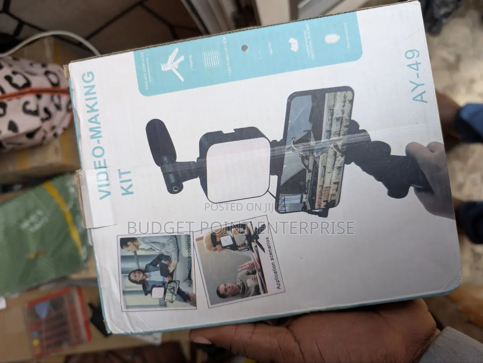 Phone Vlog Video Kit With Adjustable Tripod, Light, Mic for Video