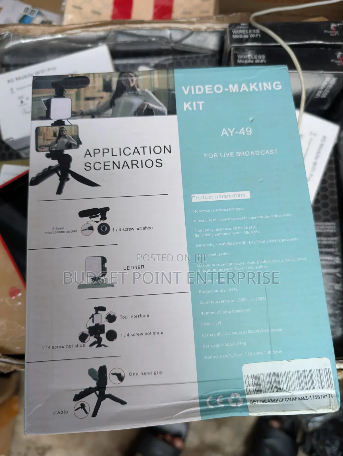 Phone Vlog Video Kit With Adjustable Tripod, Light, Mic for Video