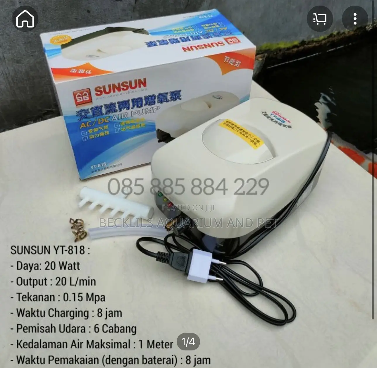 Sunsun YT -818 ,6 Outlets Aerators (Rechargeable)
