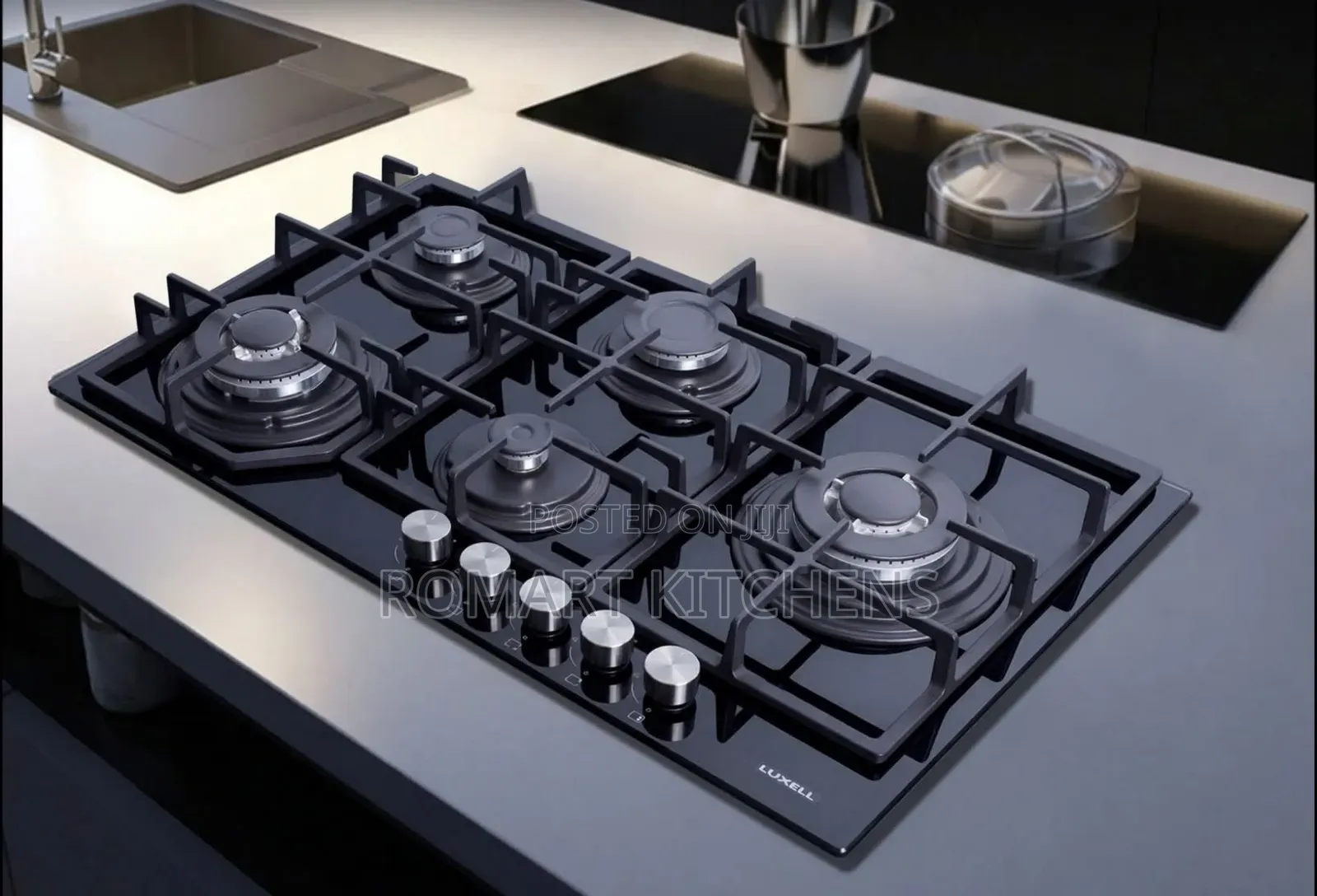 Super Strong Ceramic Glass 5 Burner cooktop.With Auto Ignition Switch