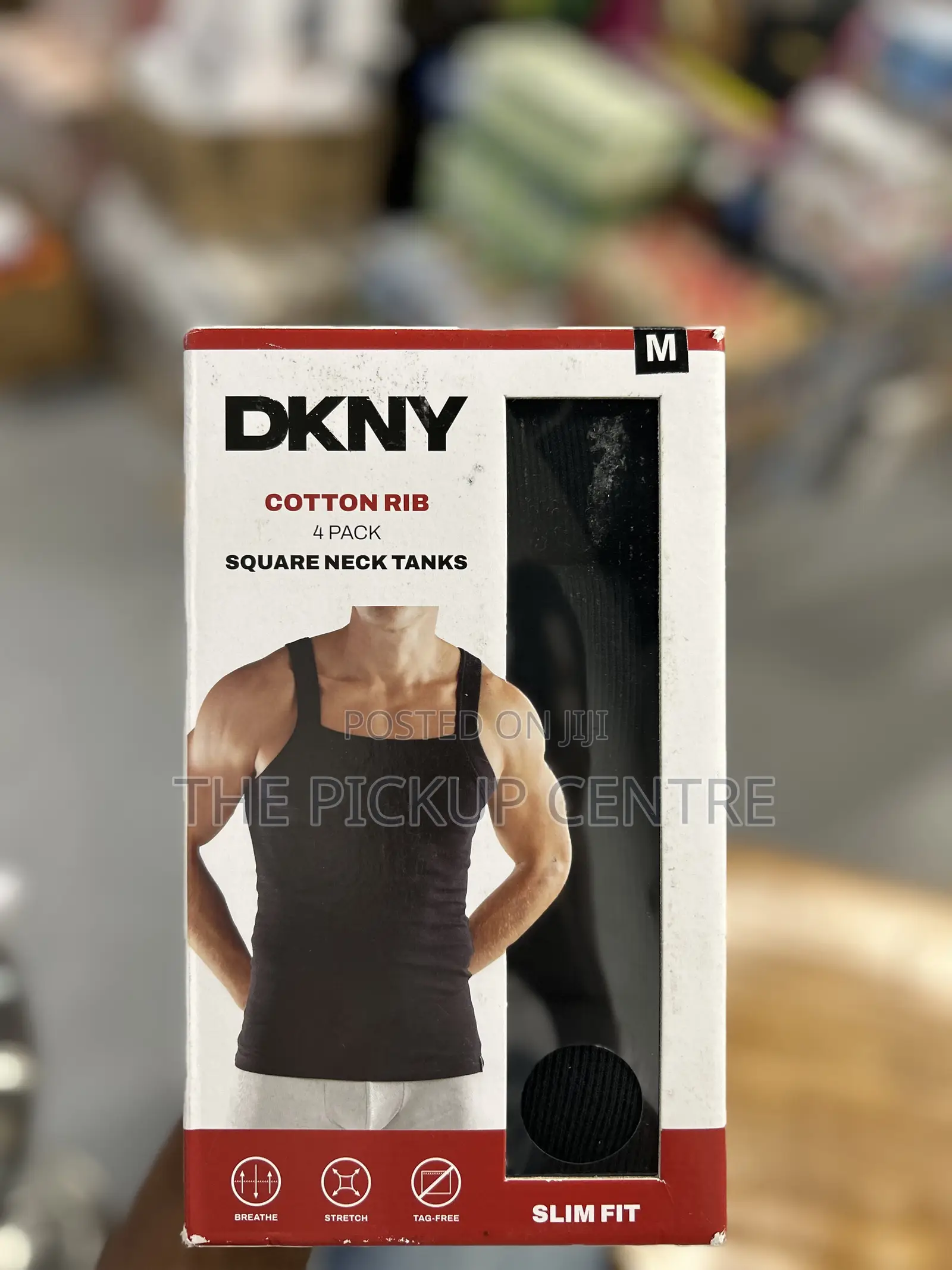DKNY Cotton Rib 4 Pack Square Neck Tanks