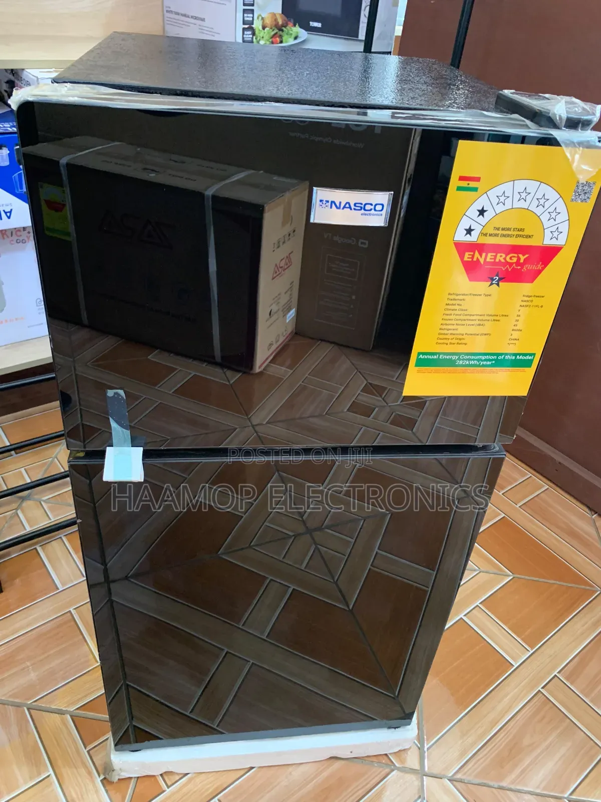 Nasco Fridge Top Freezer Black Mirror