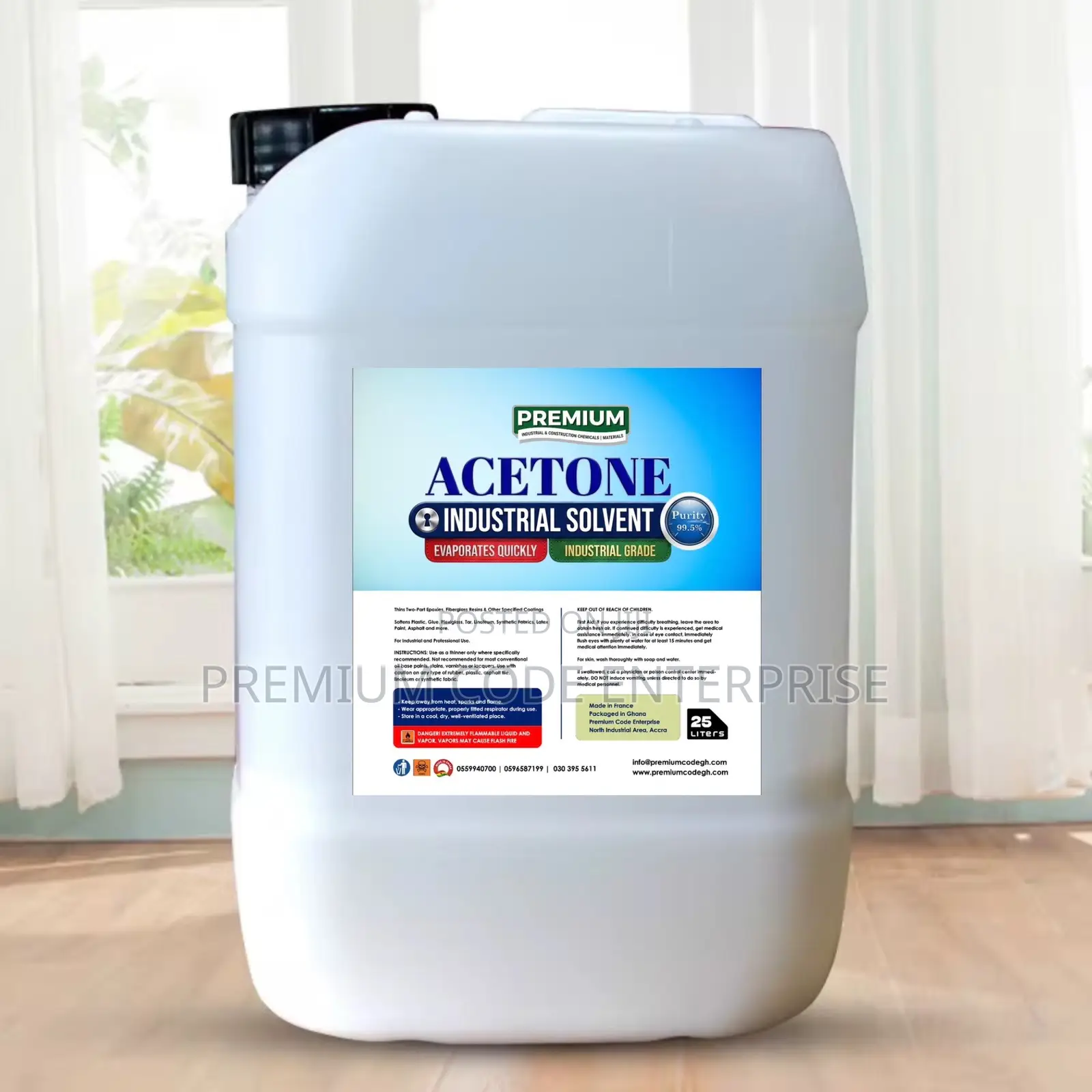 Acetone, 25 Liters