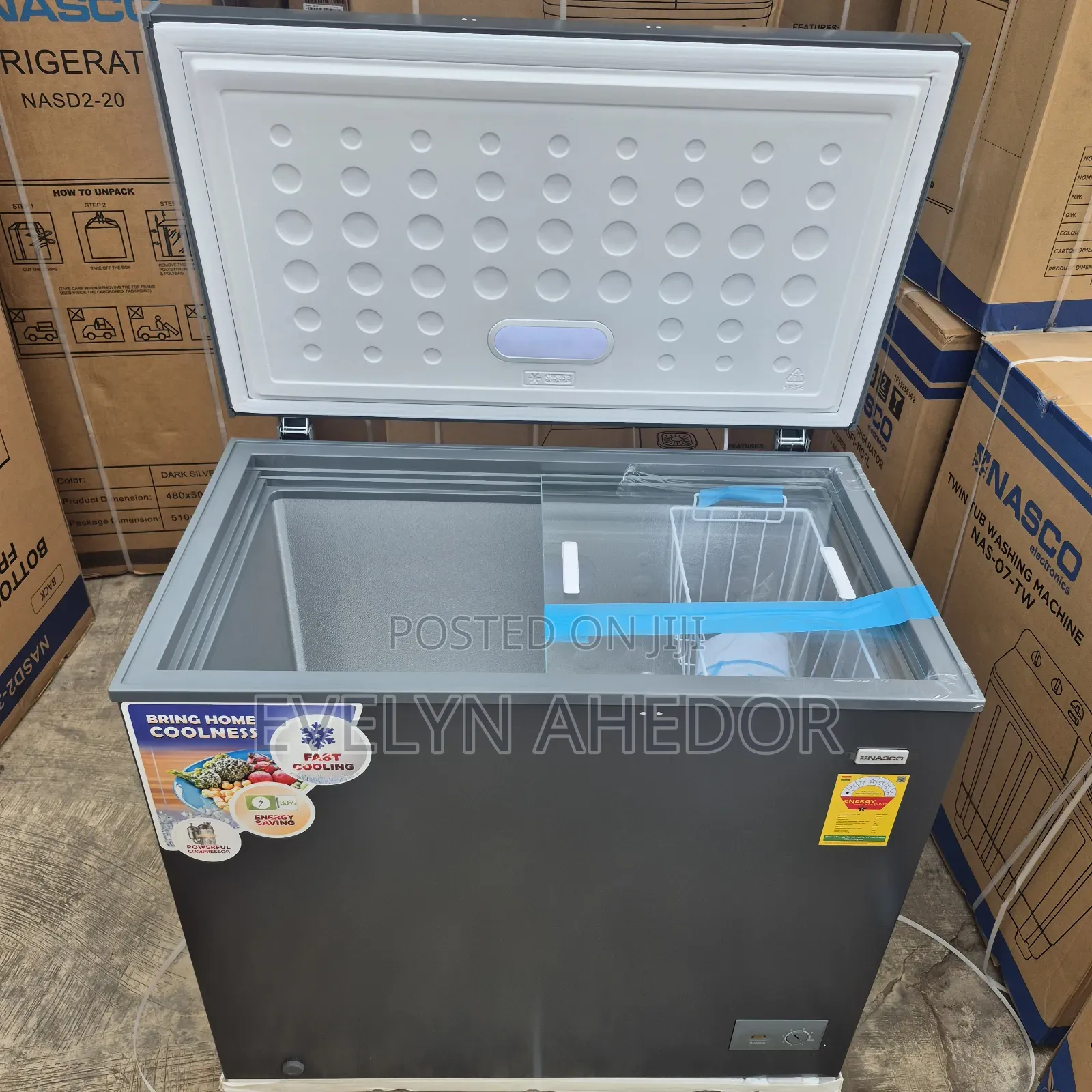 Original Nasco Light Gray Colour Deep Freezer 200L Brand New for Sale