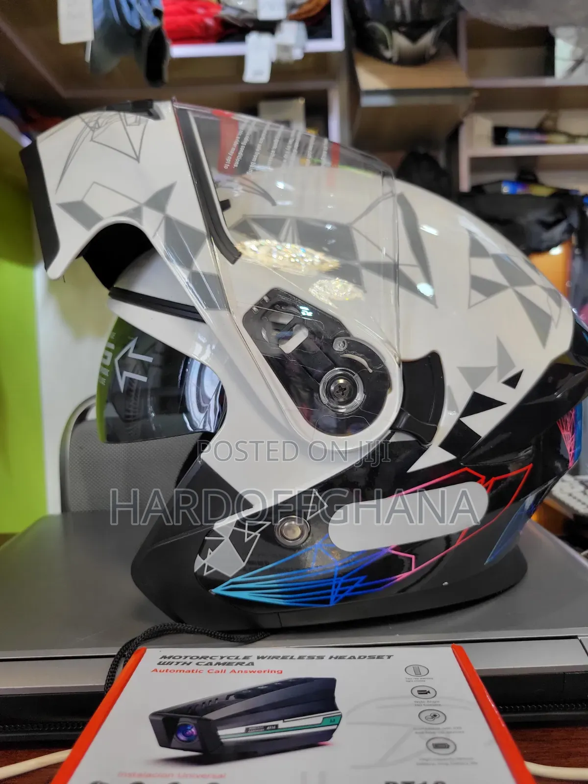 Motorcycle Helmet Flip-Up