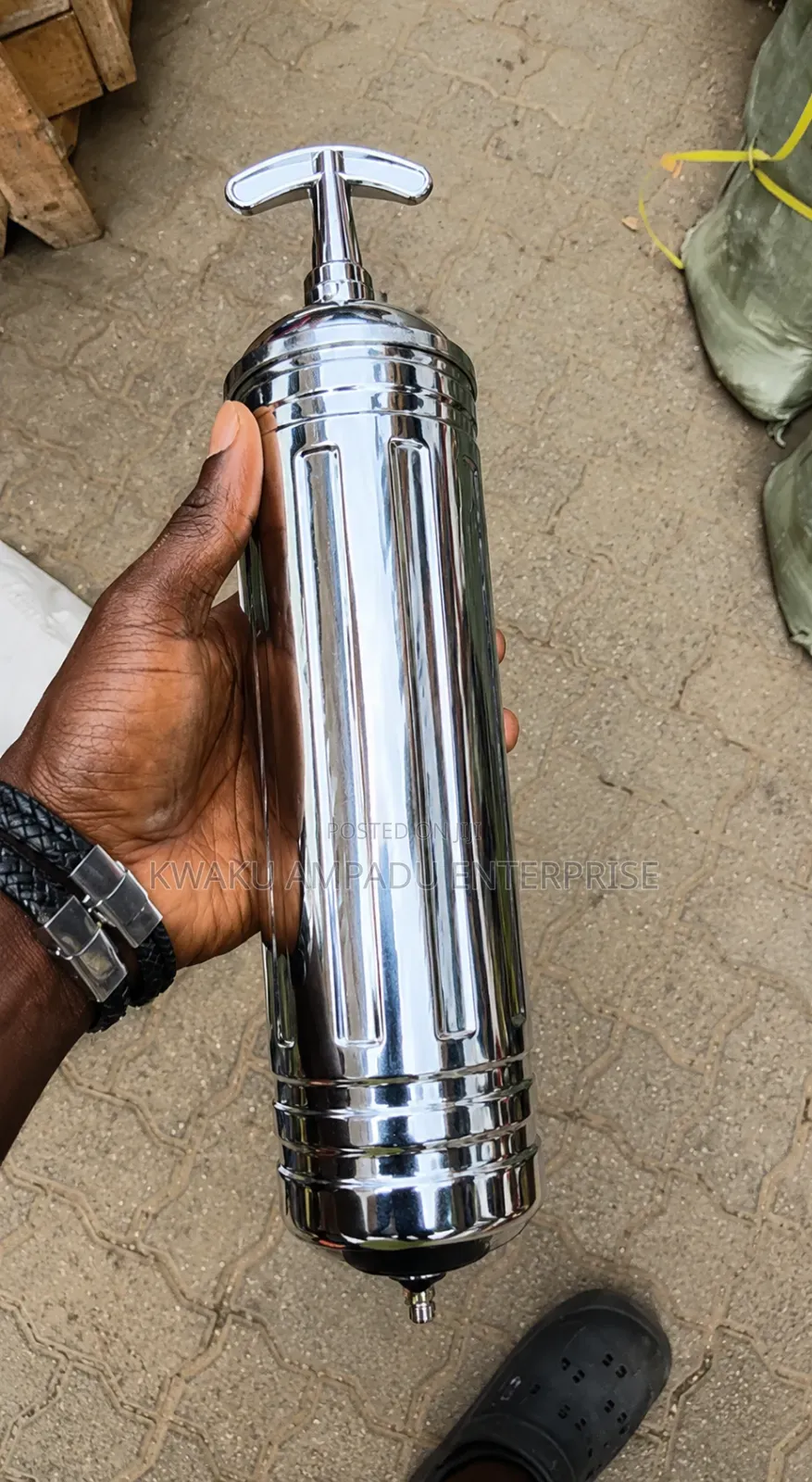 Vintage Chrome Fire Extinguisher – Pyrene Style