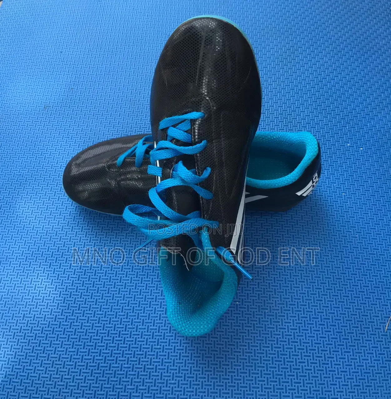 Adidas Soccer Cleats Conquisto FG Mens Size 38 Black Blue Running Shoe