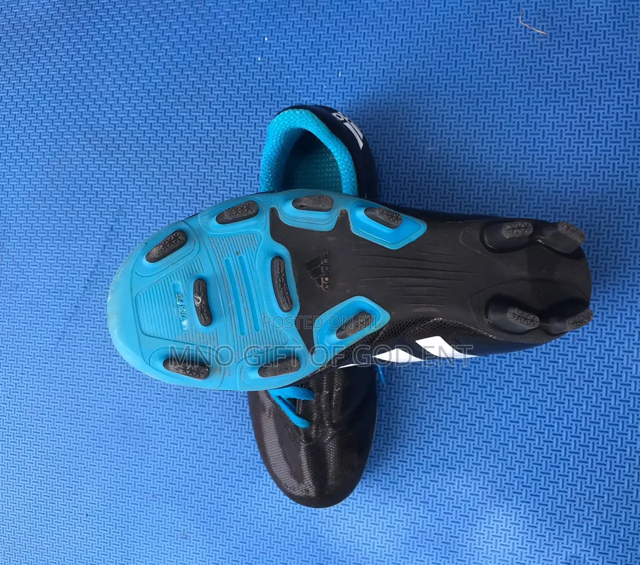 Adidas Soccer Cleats Conquisto FG Mens Size 38 Black Blue Running Shoe