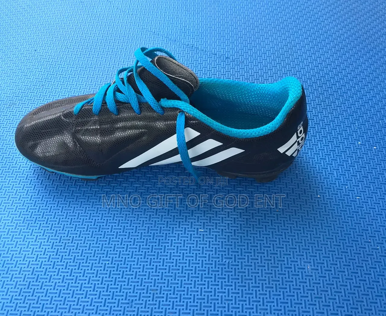 Adidas Soccer Cleats Conquisto FG Mens Size 38 Black Blue Running Shoe