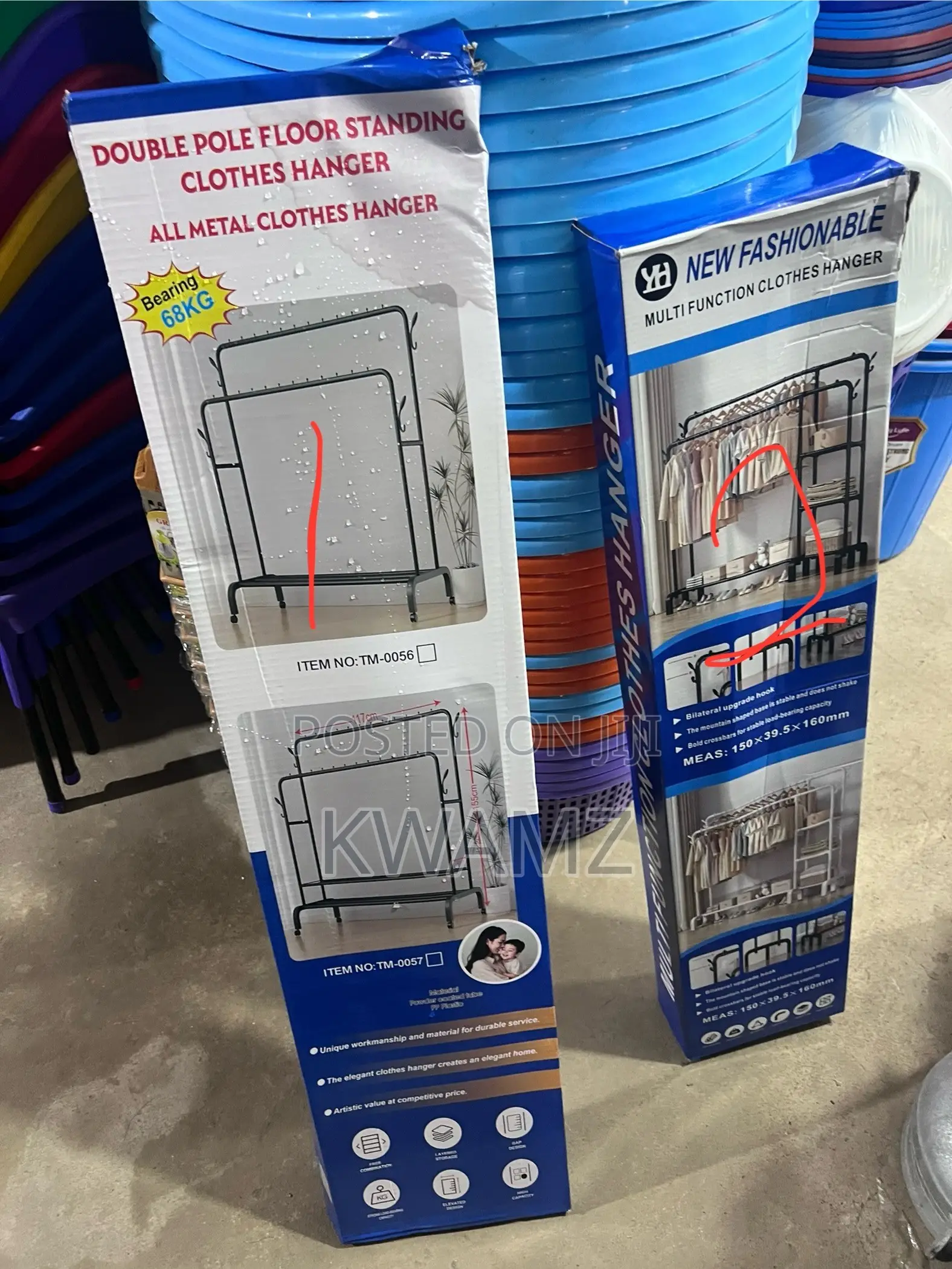 Freestanding Double-Rod Clothing Rack