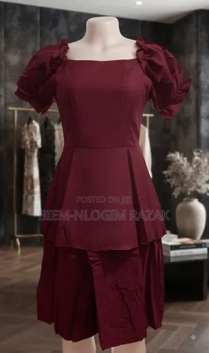 High Quality Modern Ladies Pleated Flare Office Dress Available