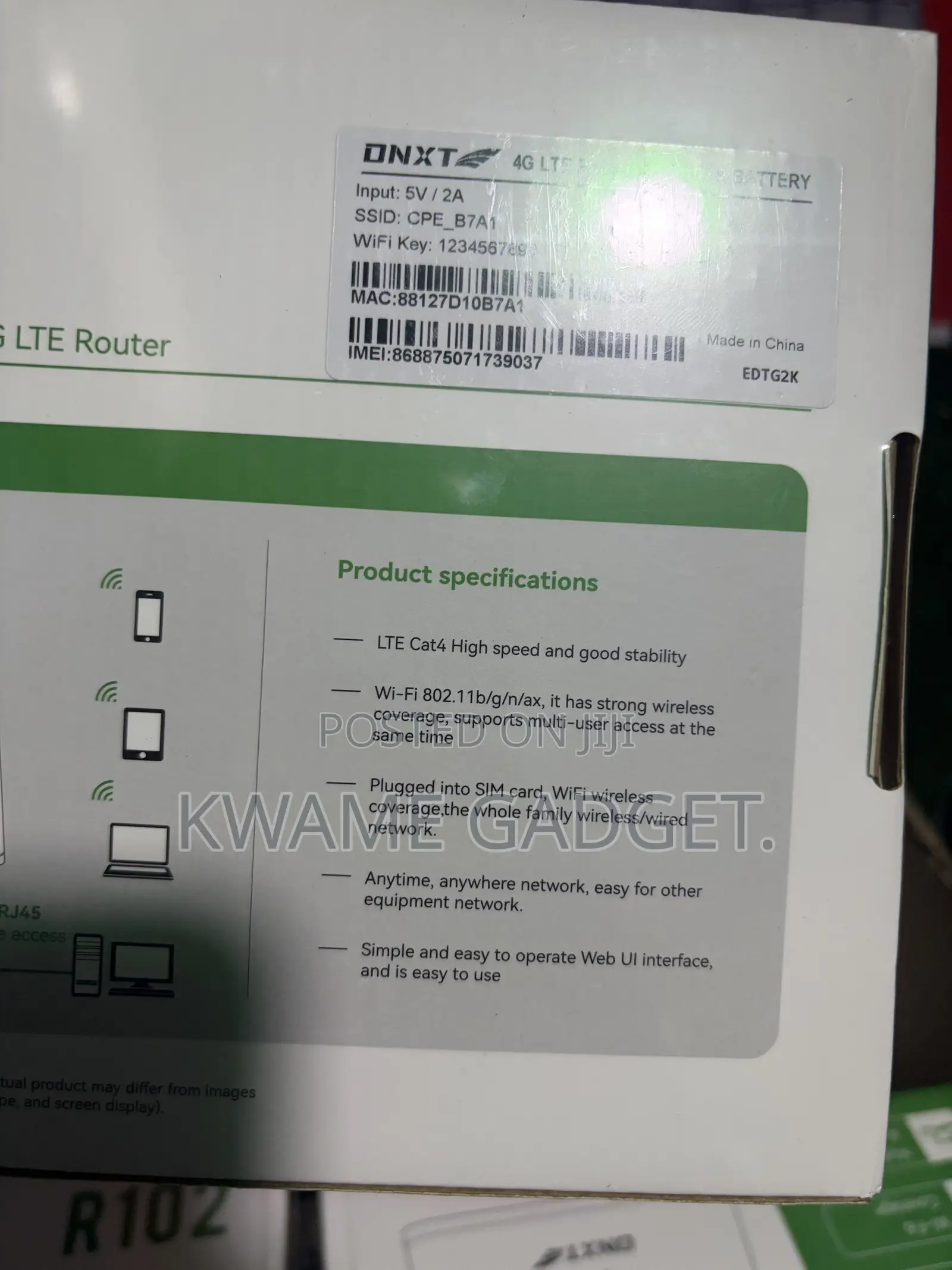 DNXT Wifi 6 Router 2.4GHz 4g Lte Router