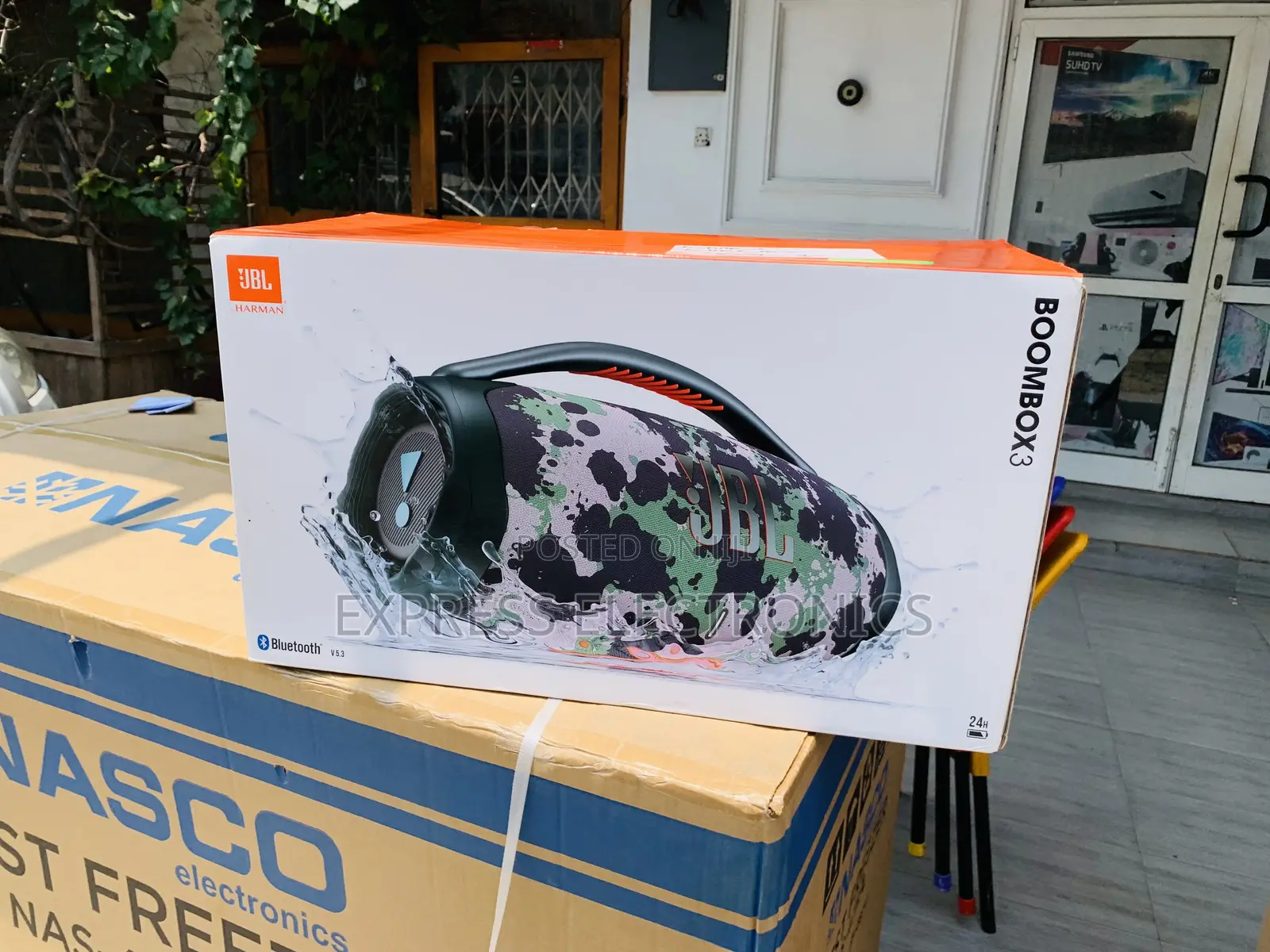 Shop the New JBL Boombox 3 Black Portable Bluetooth Speaker Massive