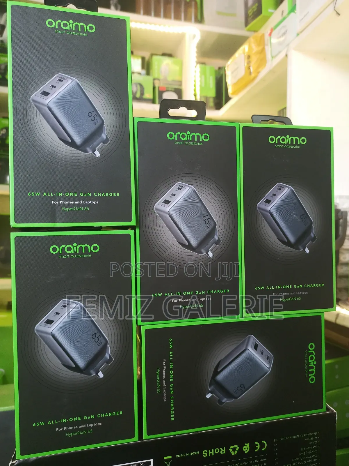 Oraimo Hyper Gan 65 65w Gan Wall Charger Kit + 100w Cc Cable