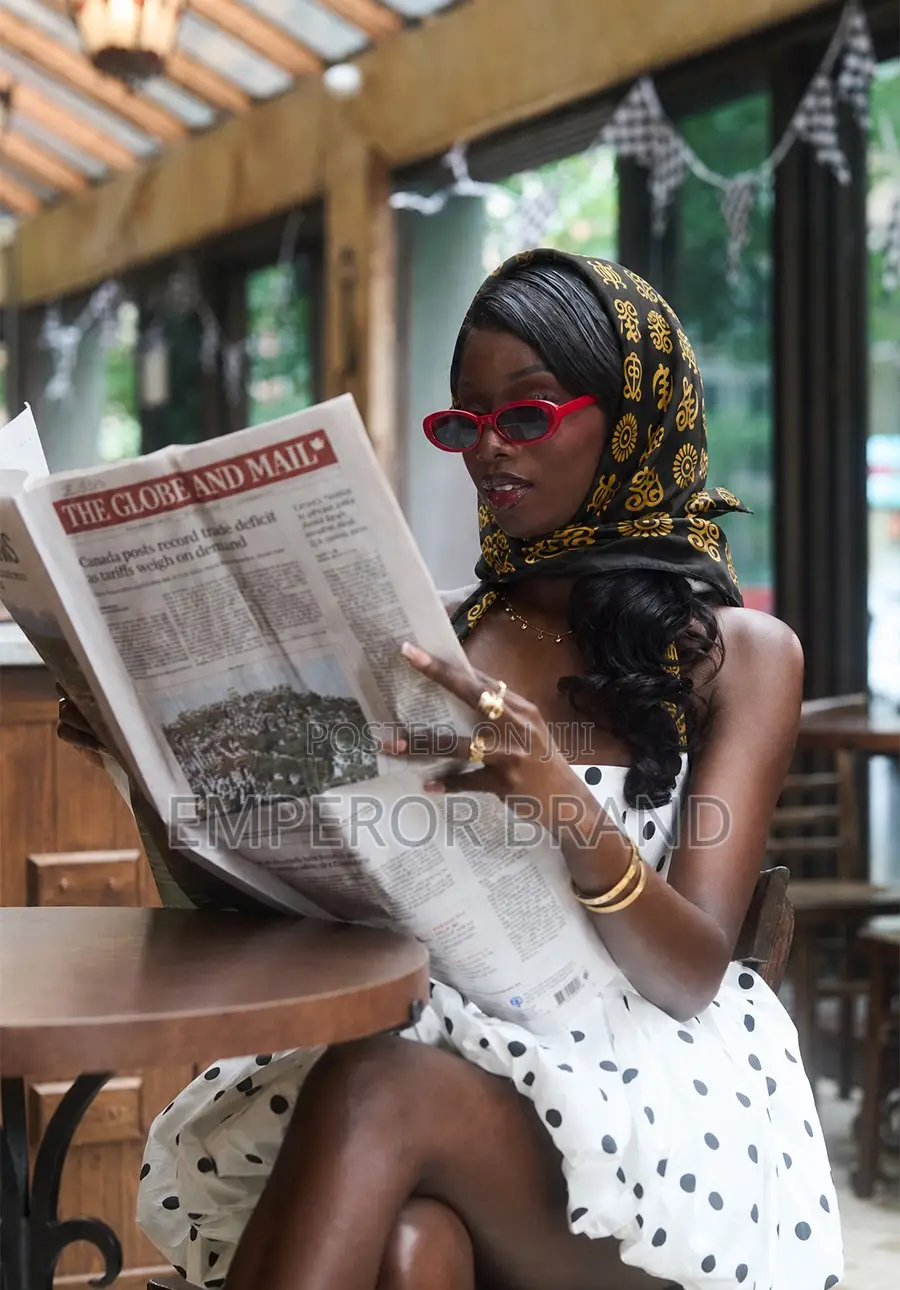 Black Gold Adinkra Scarf – Ghanaian African Heritage Scarf