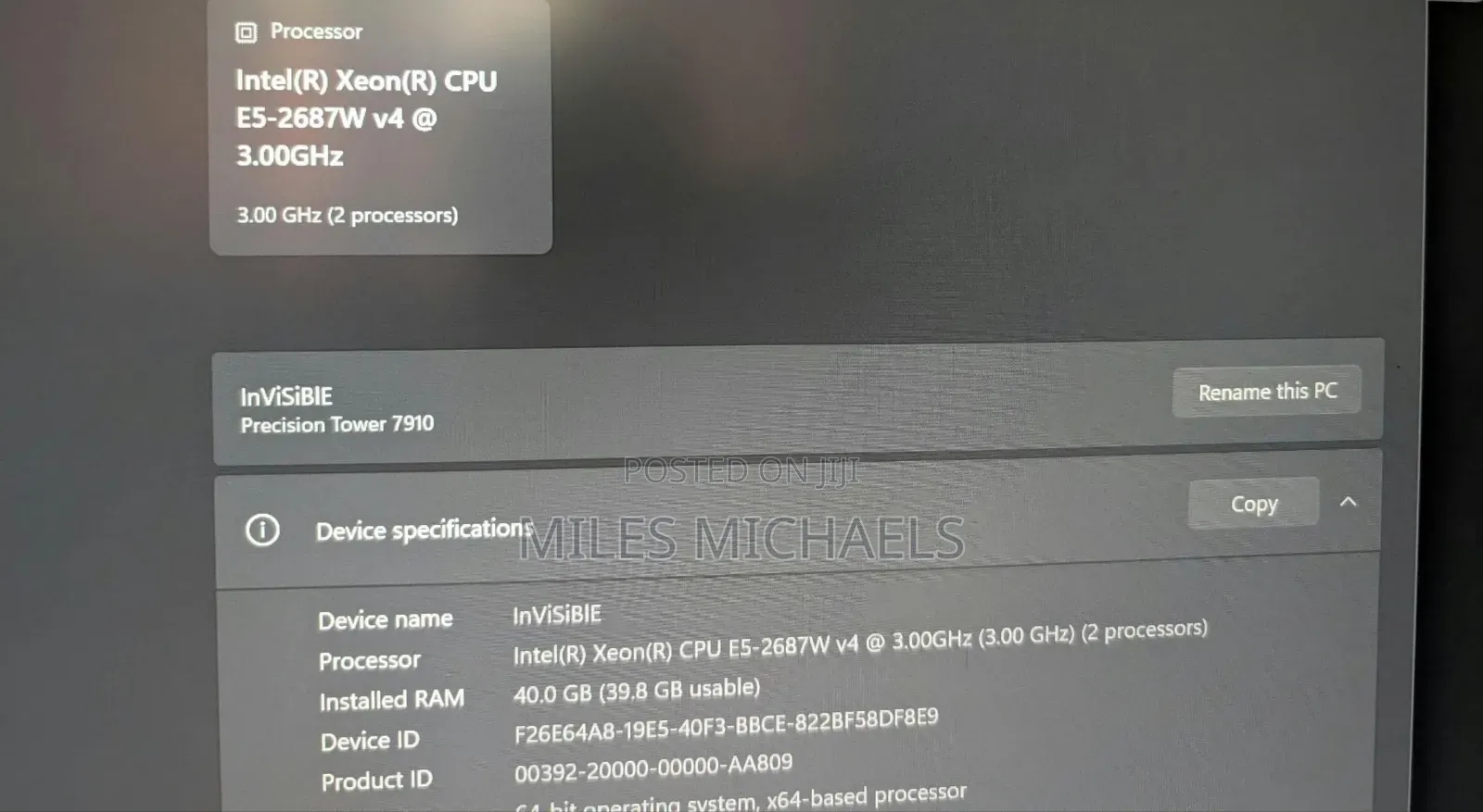 Desktop Computer Dell Precision 7910 40GB Intel Xeon SSD 6T