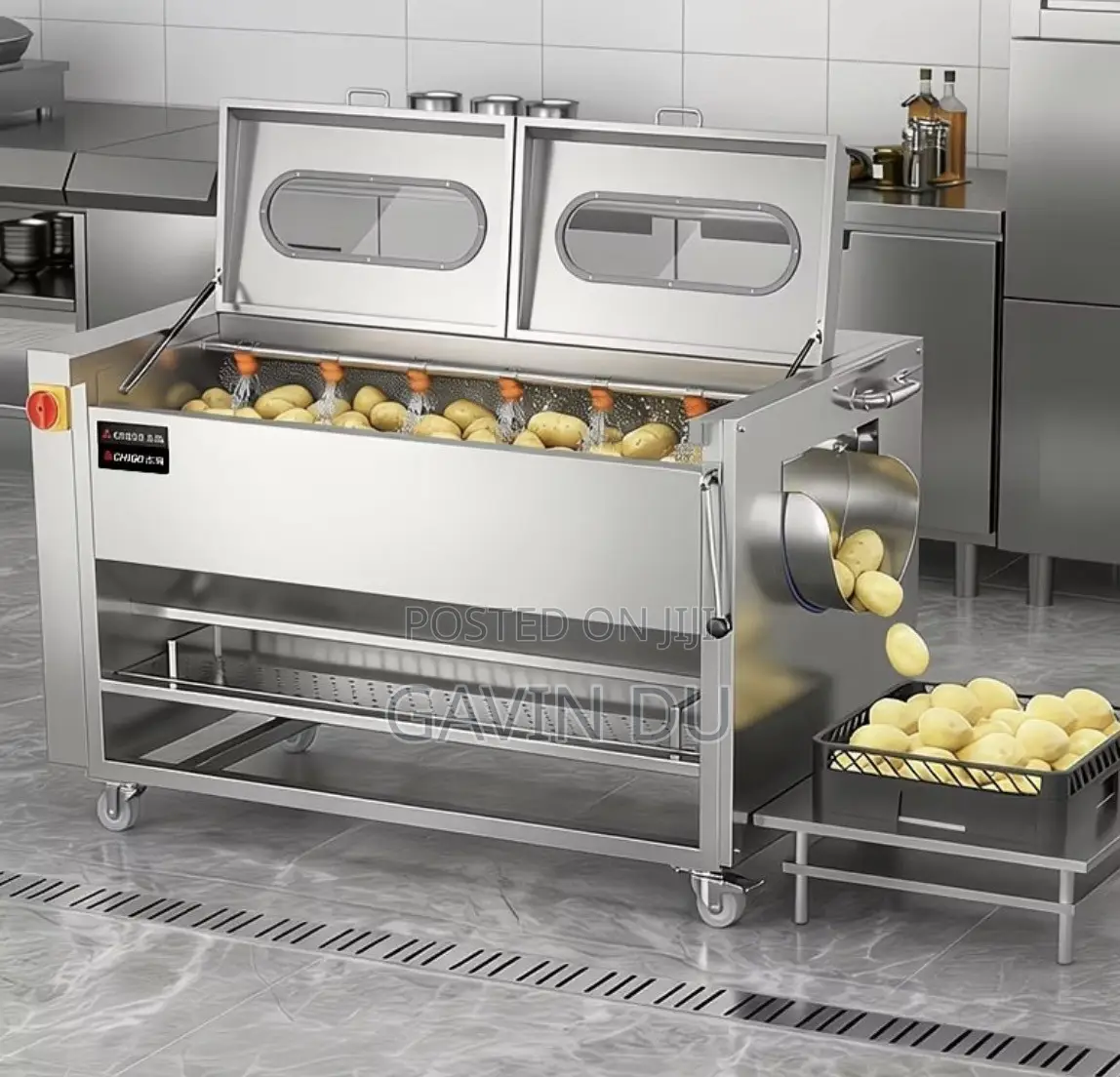 Electrical Brush Roller Potato Vegetable Washing Peeling Machine