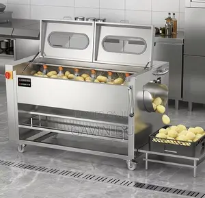 Electrical Brush Roller Potato Vegetable Washing Peeling Machine