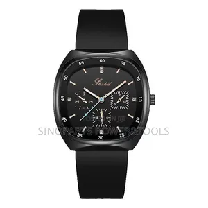 Unisex Black Analog Watch With Rubber Strap