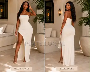 Elegant Cream Strapless Maxi Dress