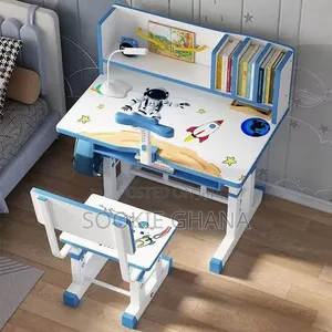 Wooden Kids Study Table With Book Shelves