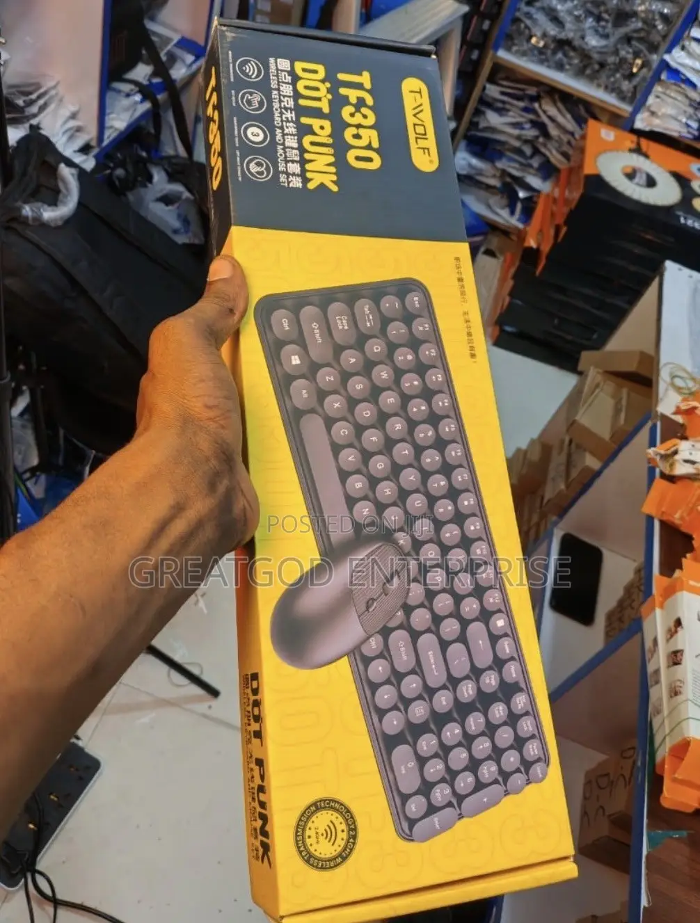 T-Wolf TF350 Dot Punk Wireless Keyboard and Mouse Set