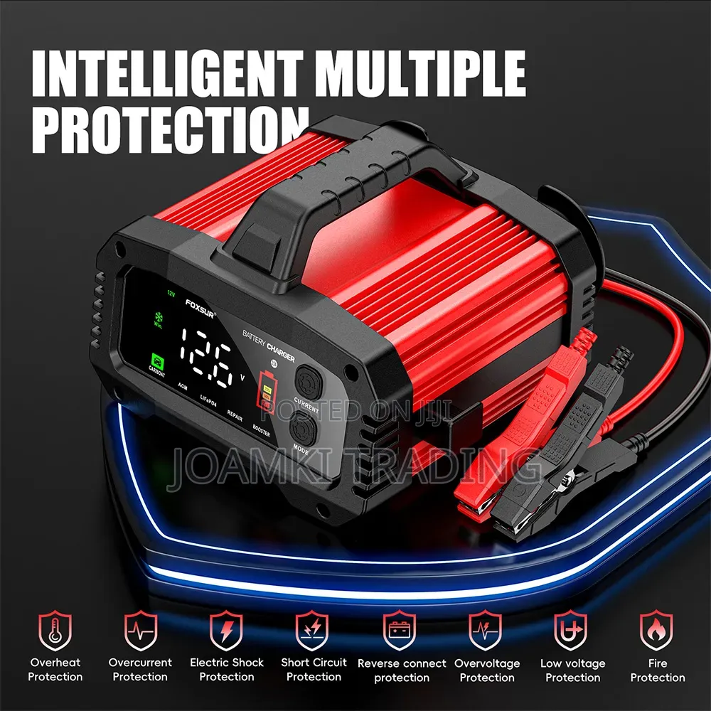 12v25a-24v15a Car Battery Charger, Smart Charger With Booster Mode