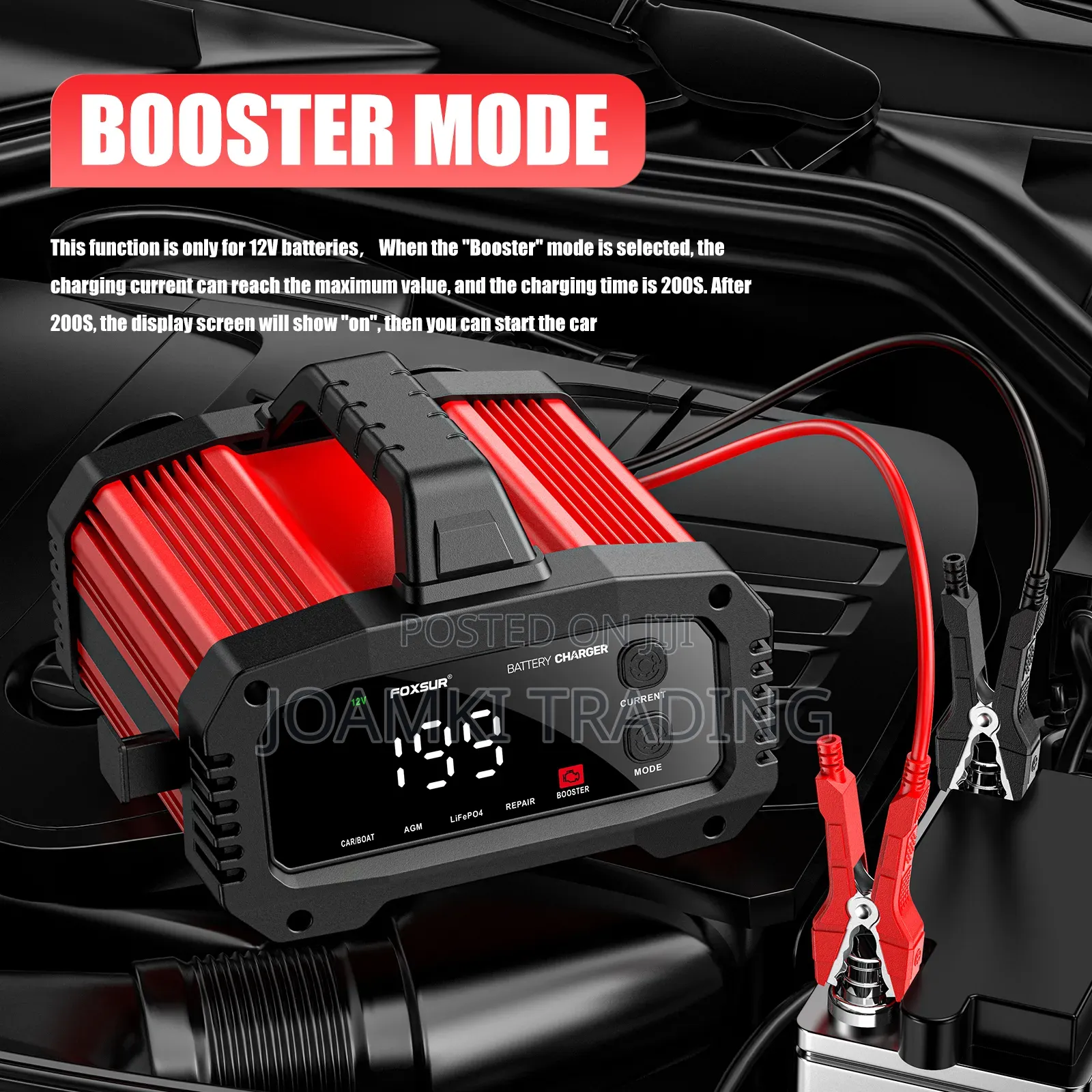 12v25a-24v15a Car Battery Charger, Smart Charger With Booster Mode