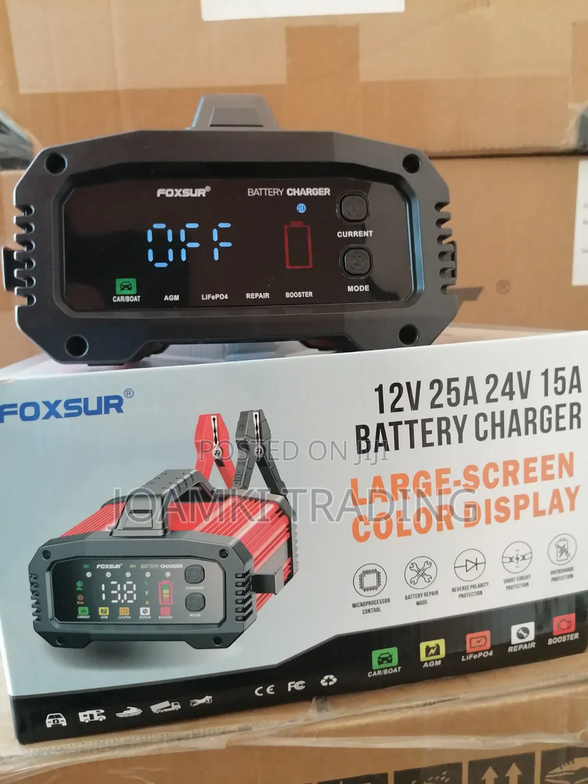 12v25a-24v15a Car Battery Charger, Smart Charger With Booster Mode