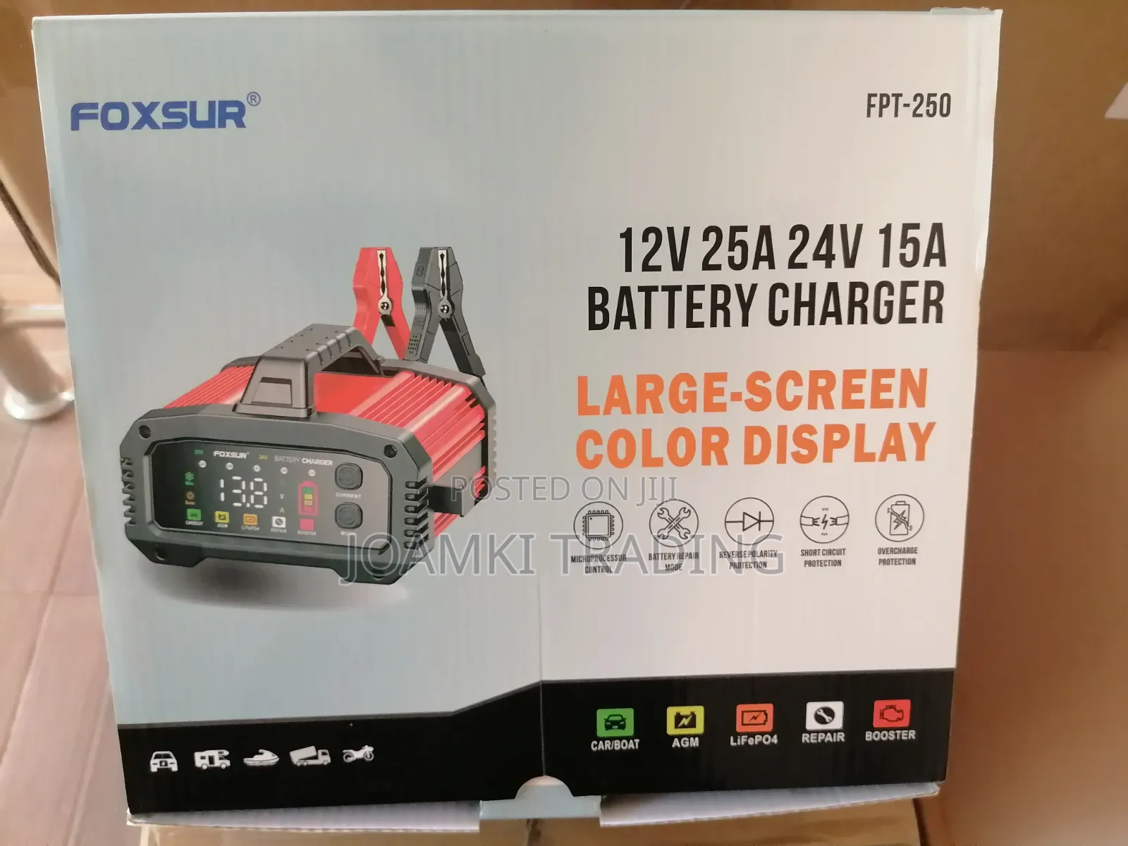 12v25a-24v15a Car Battery Charger, Smart Charger With Booster Mode