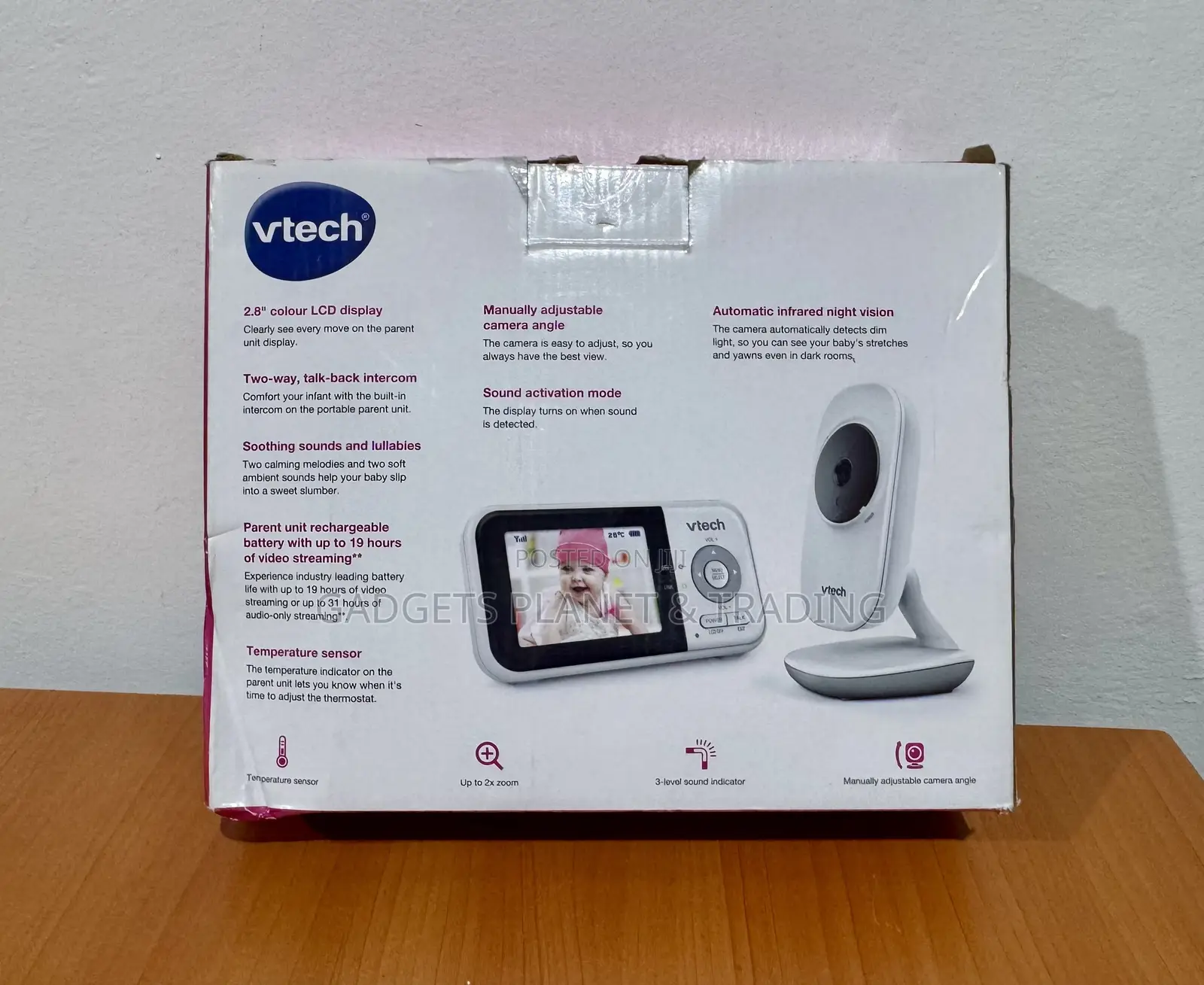 VTech Baby Monitor No WiFi With 1 Camera 19Hrs WorkTime 1000Ft Range