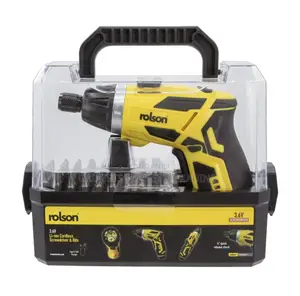Rolson 3.6V Cordless Rechargeable Screwdriver Bits With Torch Light