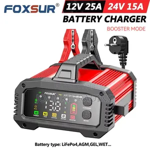 12v25a-24v15a Car Battery Charger, Smart Charger With Booster Mode