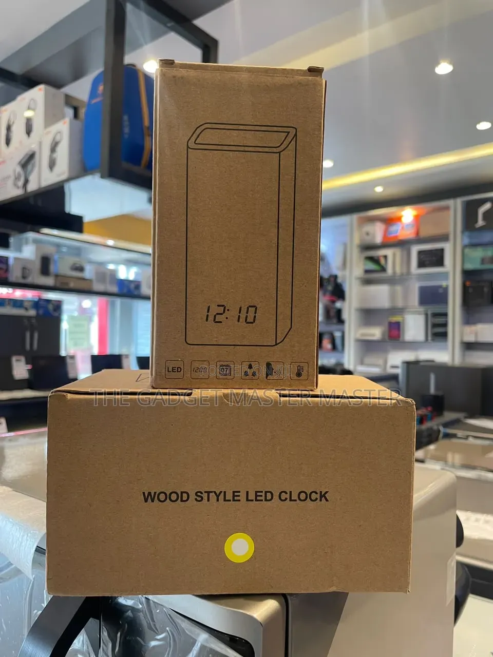 Digital Wooden Style Desktop Pen Holder With Led Alarm