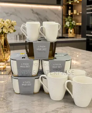 Textured Ceramic Tea Cup Set 4pcs