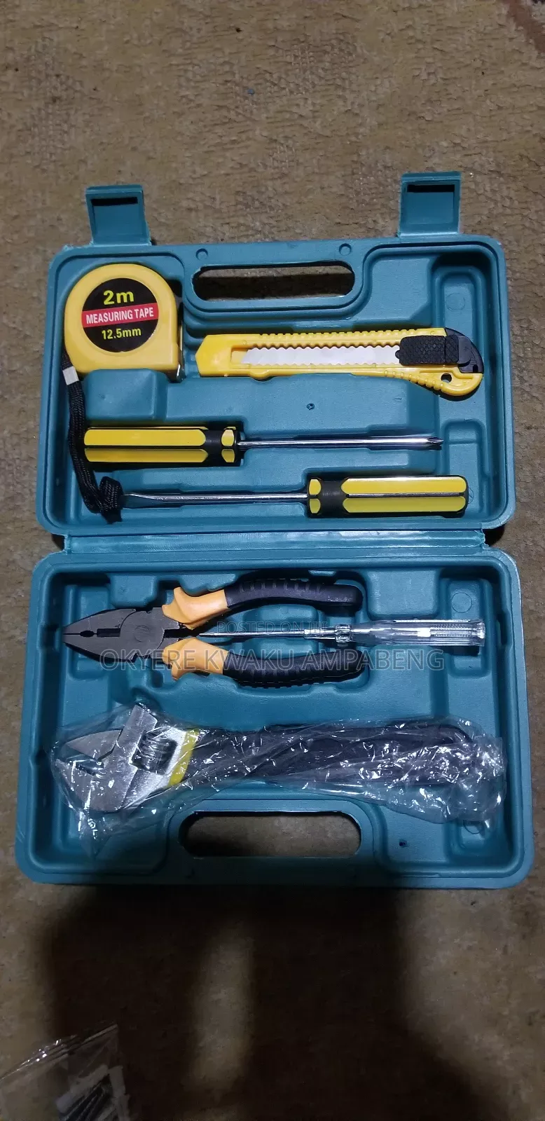 8pcs Household Tool Kit With Case - Pliers, Wrench, Screwdrivers