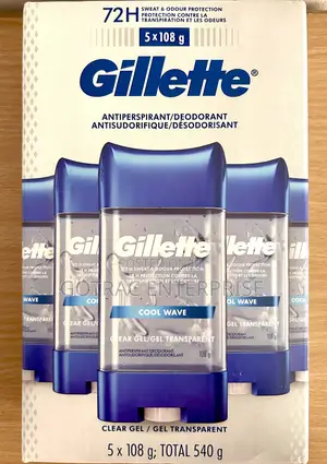 Gillette Antiperspirant Deodorant 5-Pack, Clear Gel, Cool Wave
