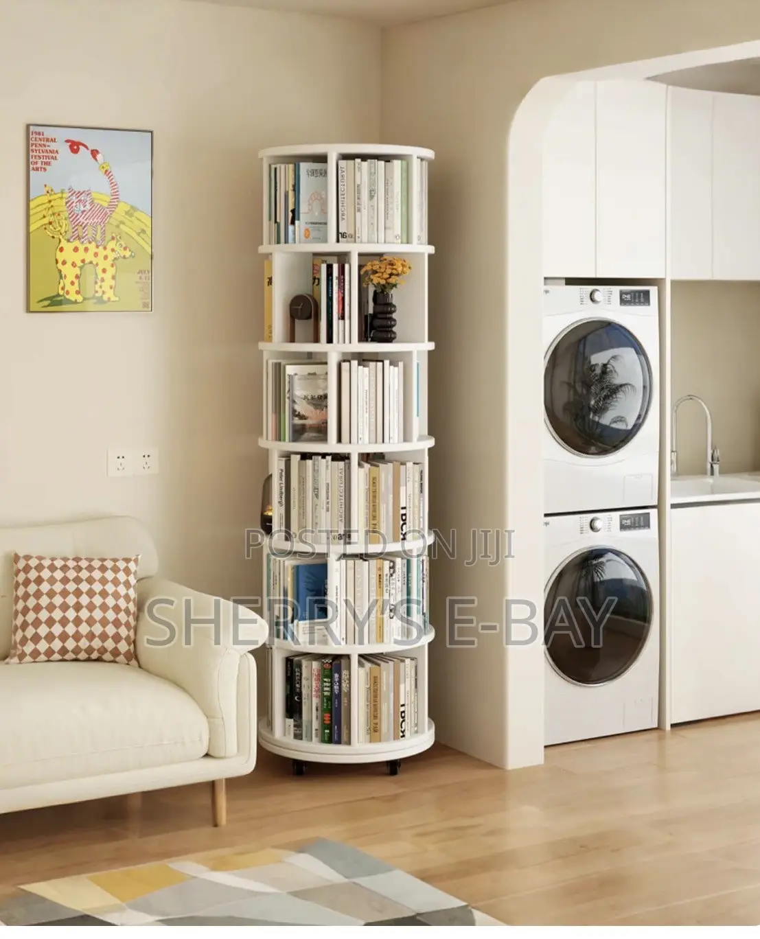 360 Rotating Bookshelves (5 Steps) With Wheels