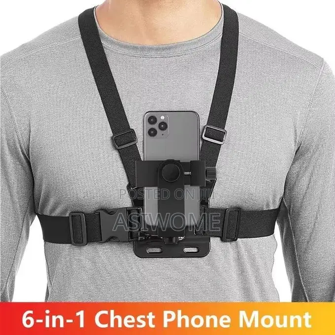 1 PC Adjustable Phone Clip Holder With Chest Strap