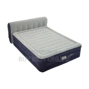 Queen Backrest Air Bed, With Built-in Pump