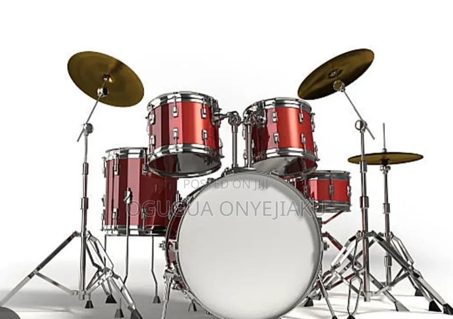 A Complete Set of Red Drum With Complimentary Guitar