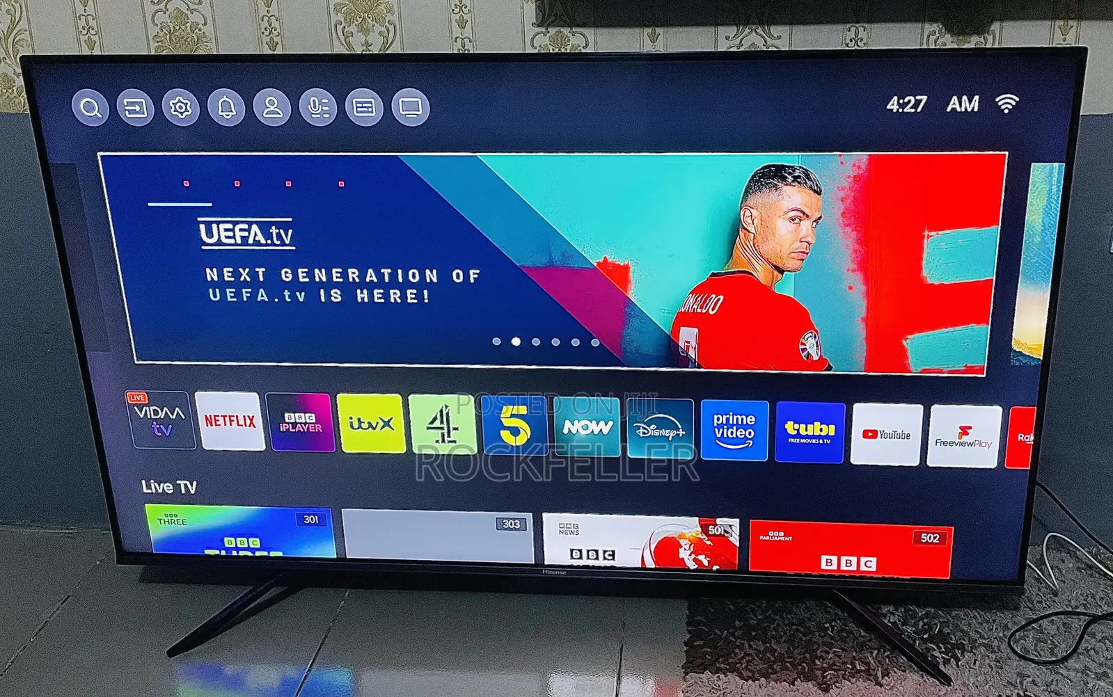 Uk Used Hisense QLED UHD HDR Smart Digital Satellite 55 Inches